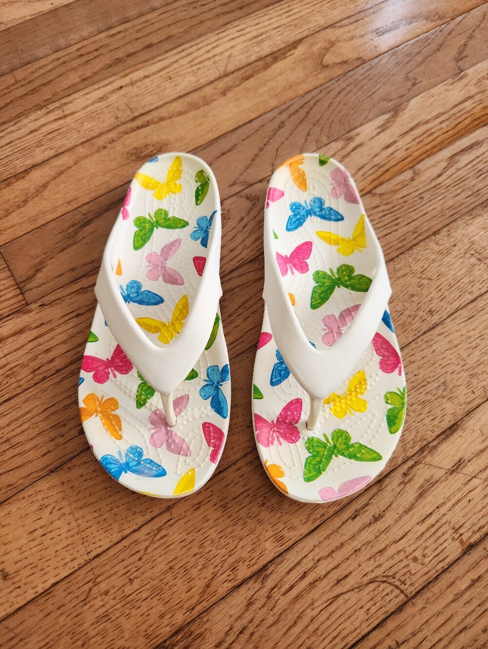 Womens Kadee Butterfly crocs Flip Flops Size 6